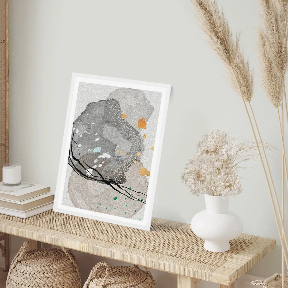 Plakat w białej ramie - Kompozycja organiczna - 61x91 cm