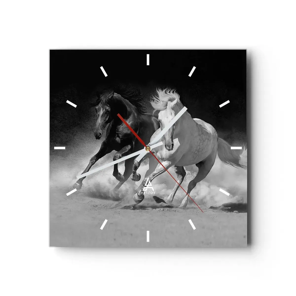 Zegar ścienny - Galop wolności - 40x40 cm