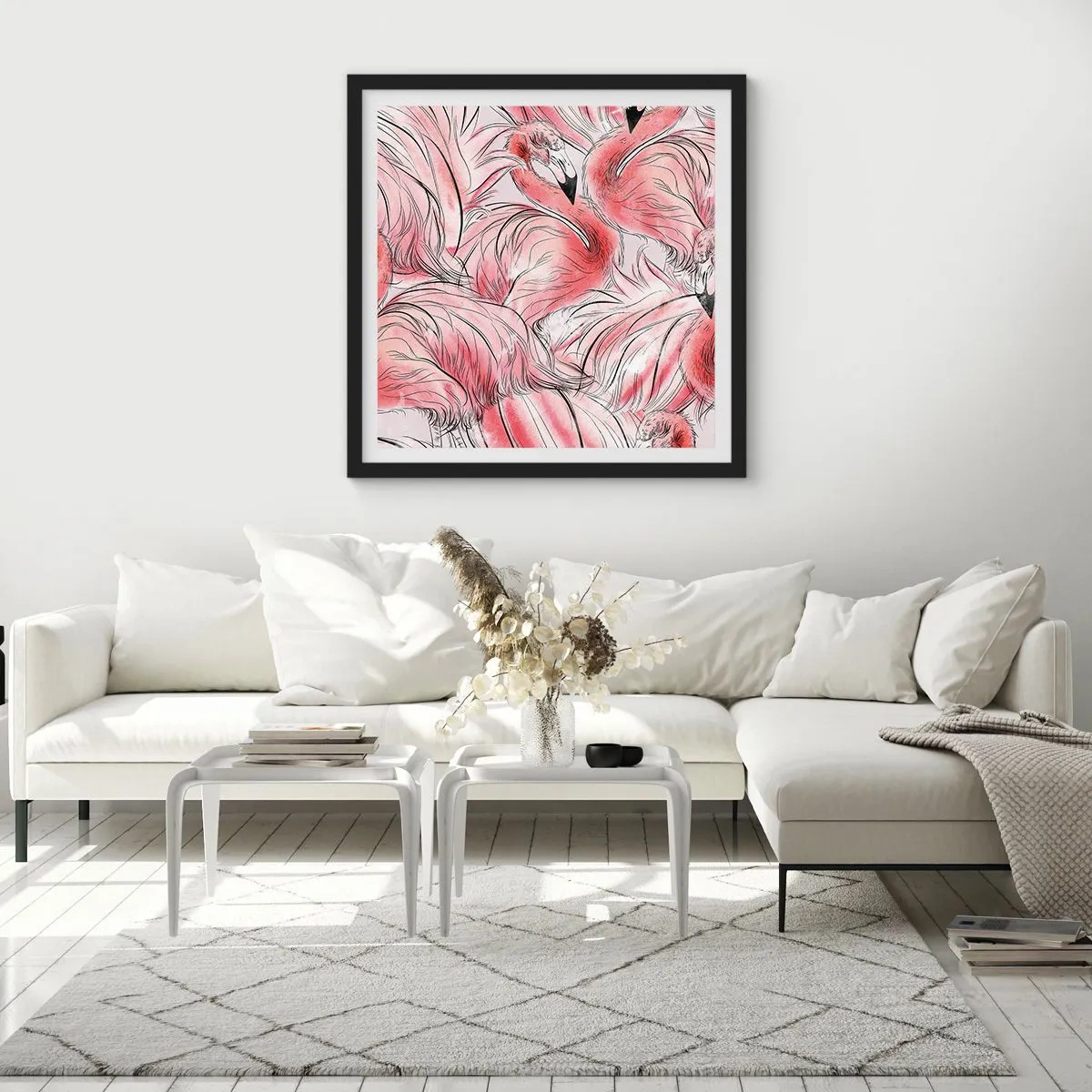 Plakat w czarnej ramie - Ptasi corps de ballet - 50x50 cm