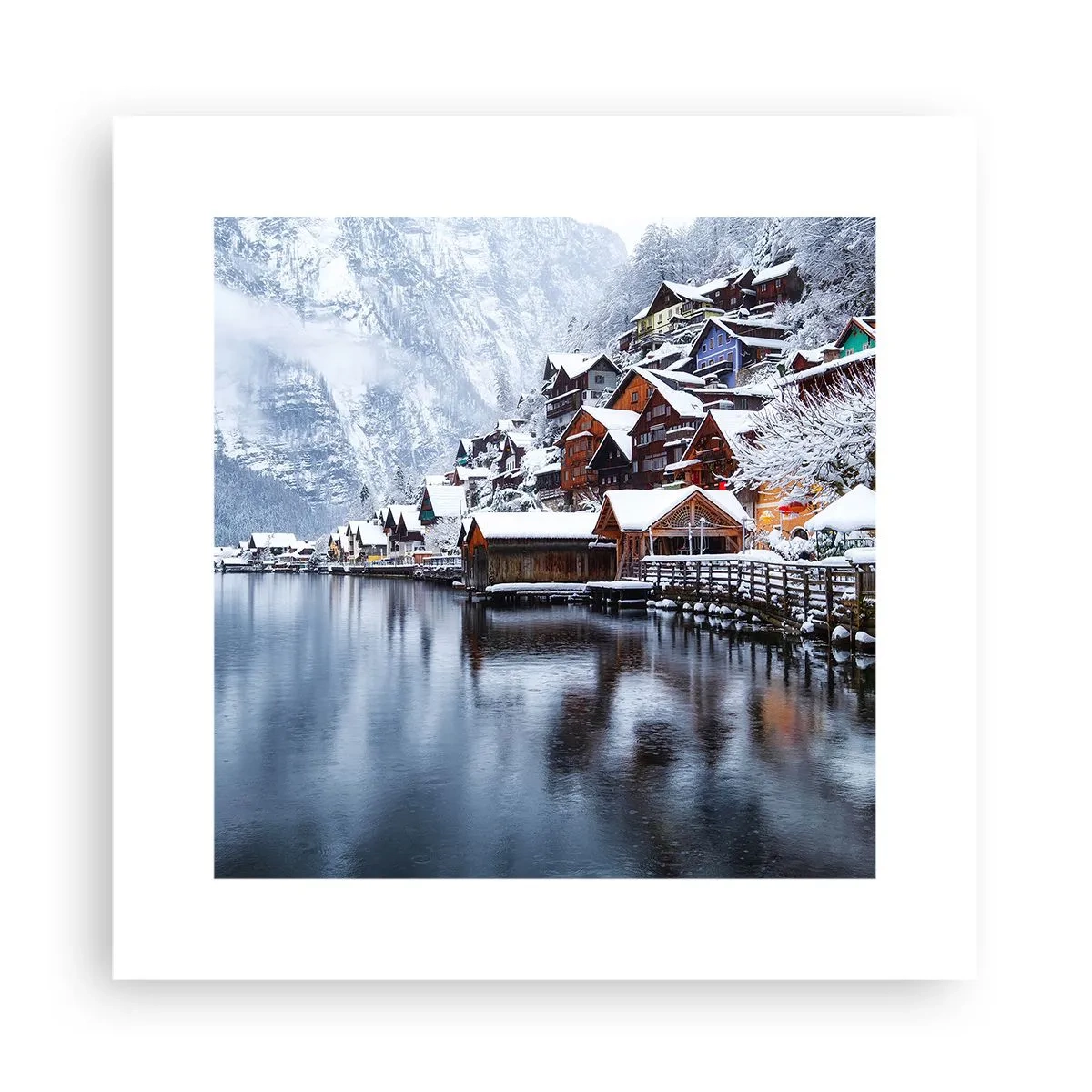 Plakat - W zimowej dekoracji - 30x30 cm