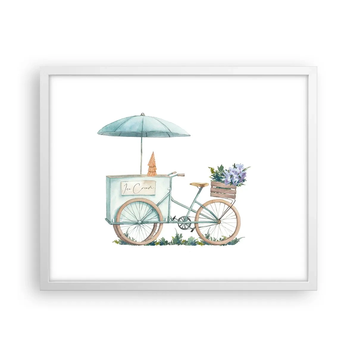 Plakat w białej ramie - Słodkie wspomnienie lata - 50x40 cm