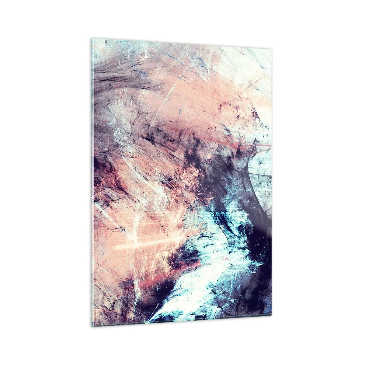 Obraz na szkle - Abstrakcyjna mieszanka barw w pastelowych i ciemnych tonach - 50x70cm - Poczuj wiatr - Nowoczesna dekoracja ścienna do salonu, kuchni i sypialni ARTTOR