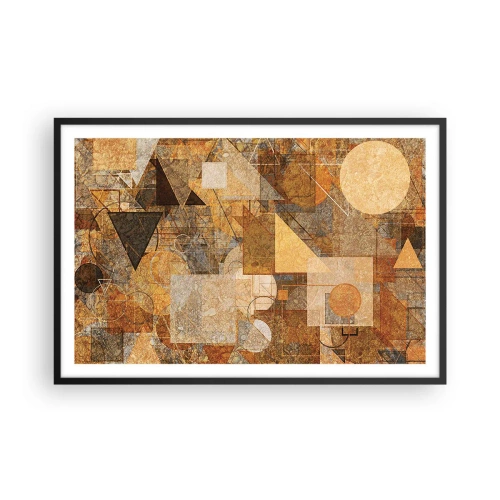 Plakat w czarnej ramie - Kubistyczne studium brązu - 91x61 cm