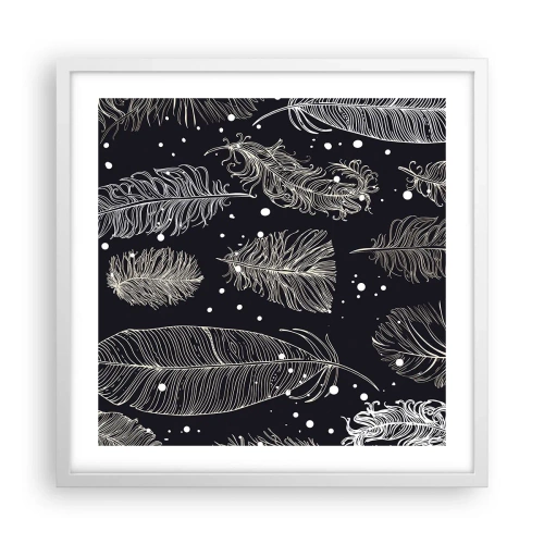 Plakat w białej ramie - Pierzasta koronka - 50x50 cm