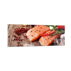 Obraz na szkle - Norweska przygoda w kuchni - 90x30 cm