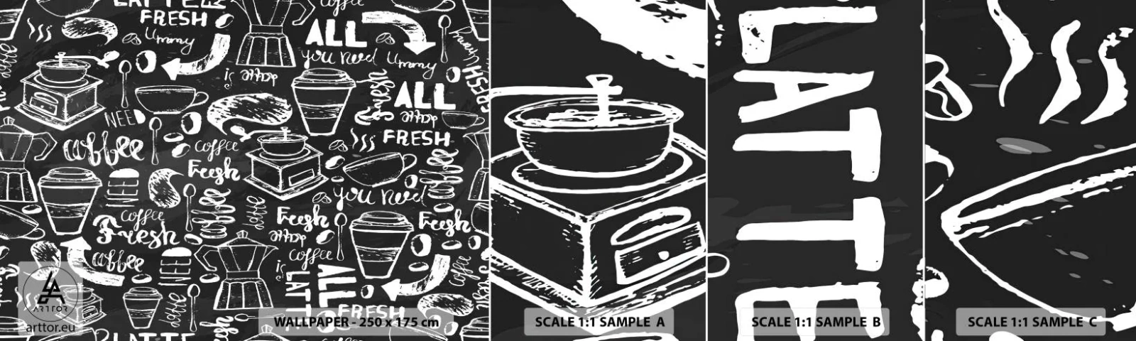 Fototapeta Próbka Samoprzylepna Deluxe Sticker - All you need is… - Gastronomia, Mural, Graffiti - 100x30 cm