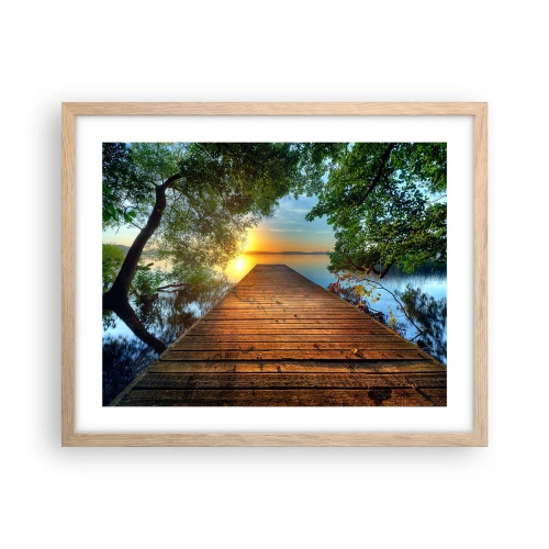 Plakat w ramie jasny dąb - Nie śpiesz się, usiądź - 50x40 cm