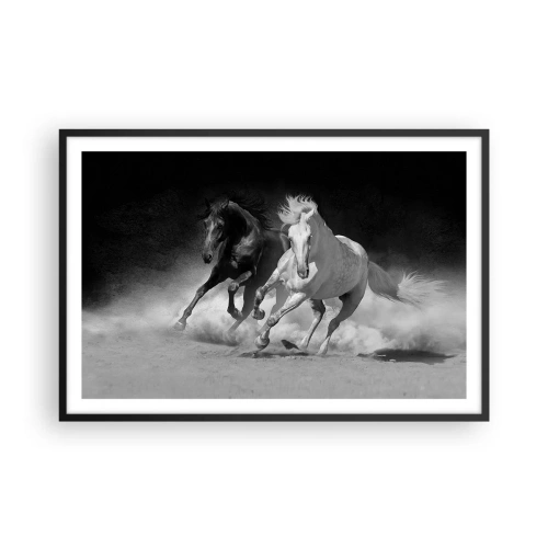 Plakat w czarnej ramie - Galop wolności - 91x61 cm