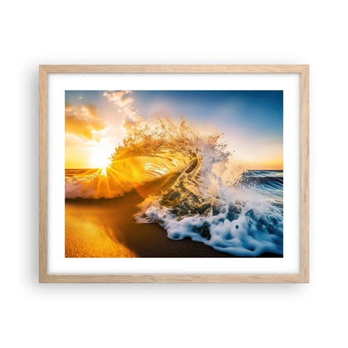 Plakat w ramie jasny dąb - Zabawa na piasku - 50x40 cm