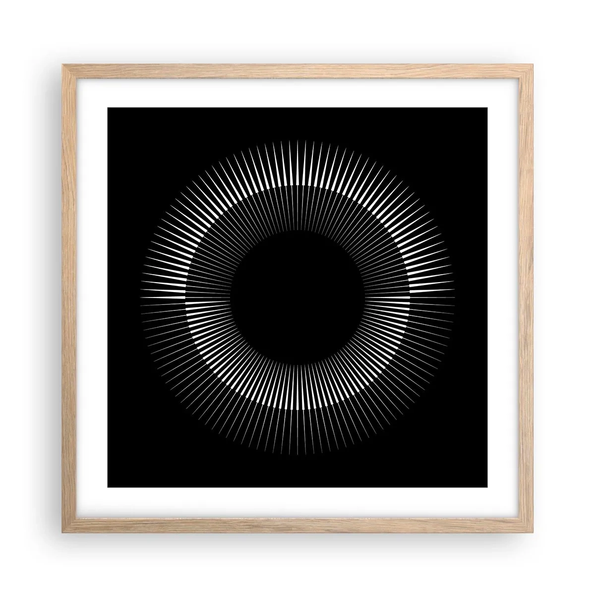 Plakat w ramie jasny dąb - Czarne Słońce - 50x50 cm
