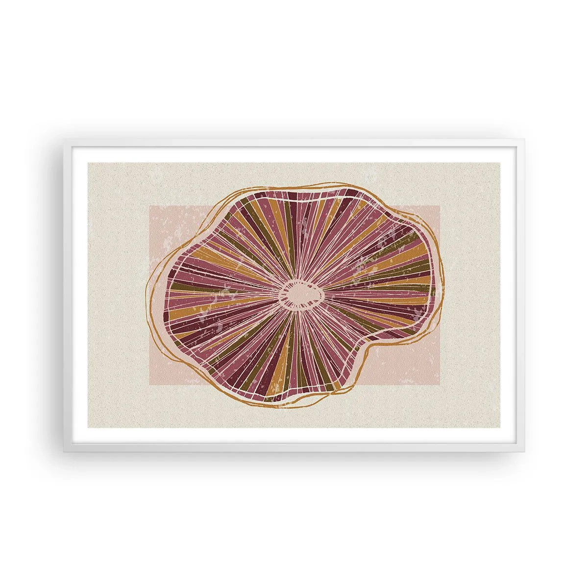 Plakat w białej ramie - Abstrakcja promienista - 91x61 cm