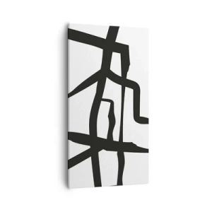 Obraz na płótnie - Czarno-biała konstrukcja - 55x100 cm