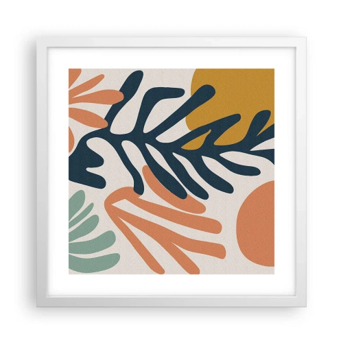 Plakat w białej ramie - Koralowe morza - 40x40 cm