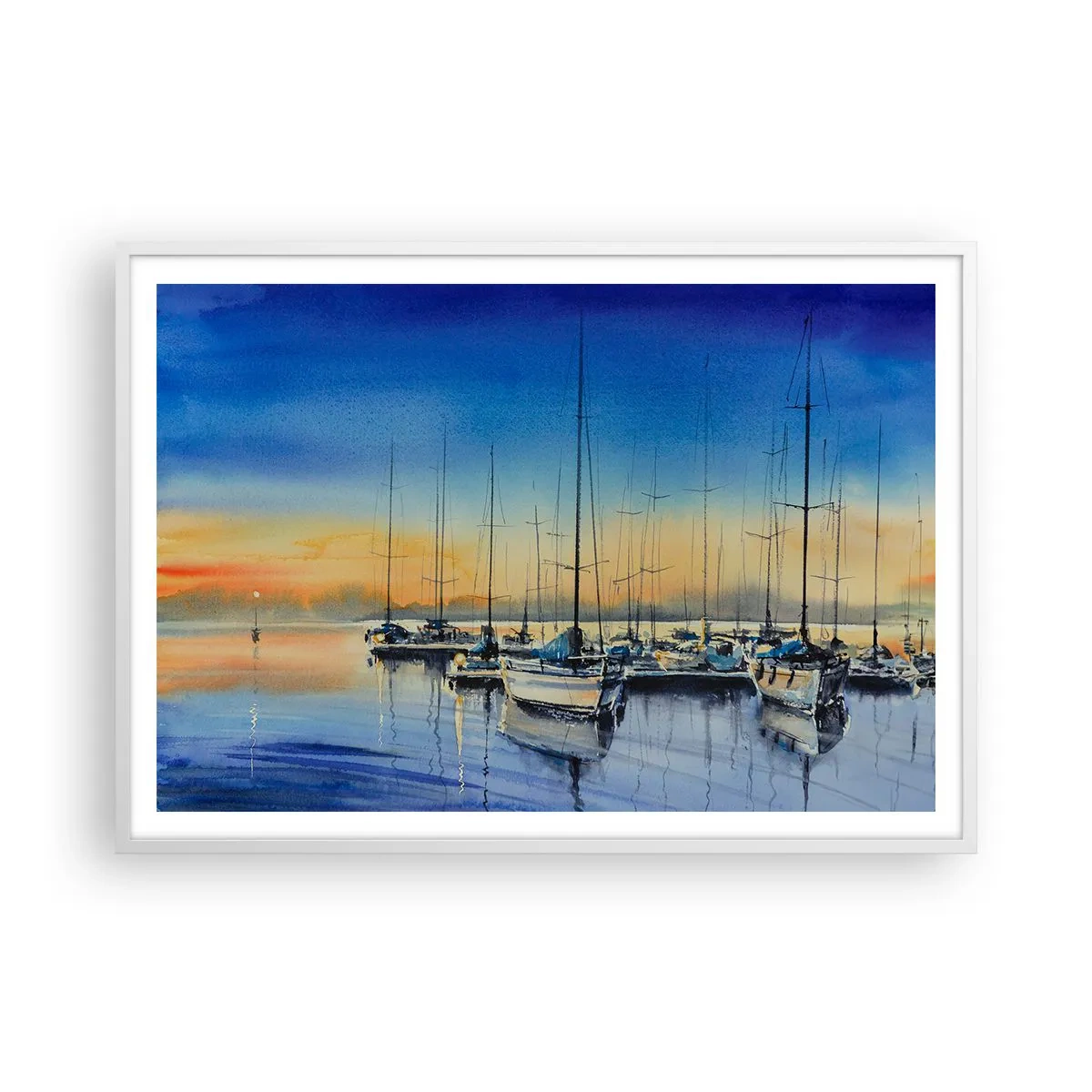 Plakat w białej ramie - Koniec dobrego dnia - 100x70 cm