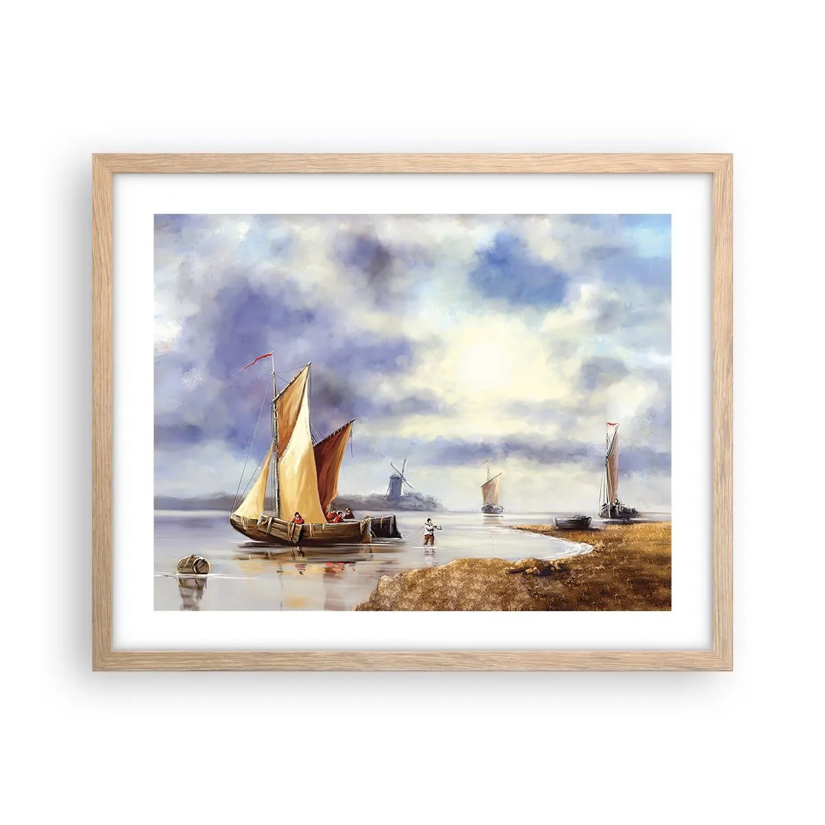 Plakat w ramie jasny dąb - Powrót żeglarzy - 50x40 cm