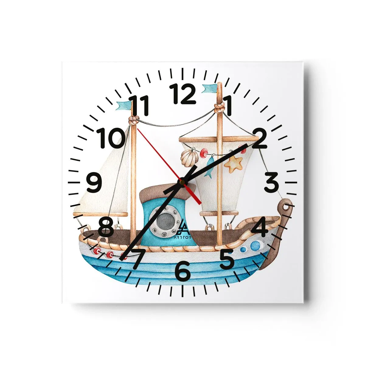 Zegar ścienny - Ahoj, przygodo! - 30x30 cm