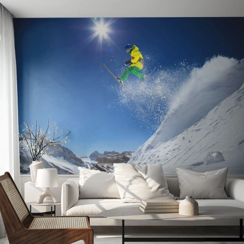 Fototapeta Premium Canvas - Tańczący z górami - Sport, Narciarstwo, Zima - 200x140 cm