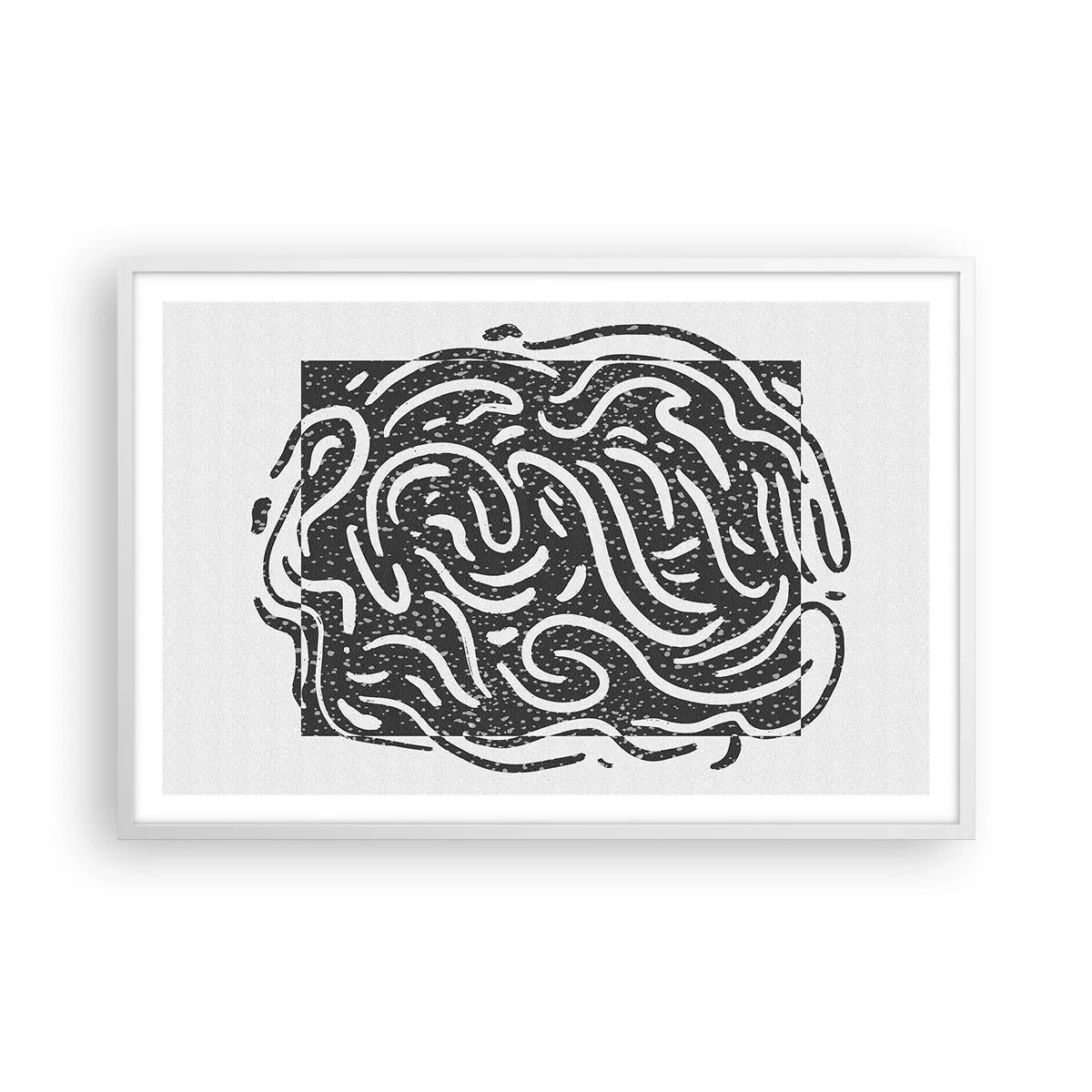 Plakat w białej ramie - Abstrakcja: taniec radości - 91x61 cm