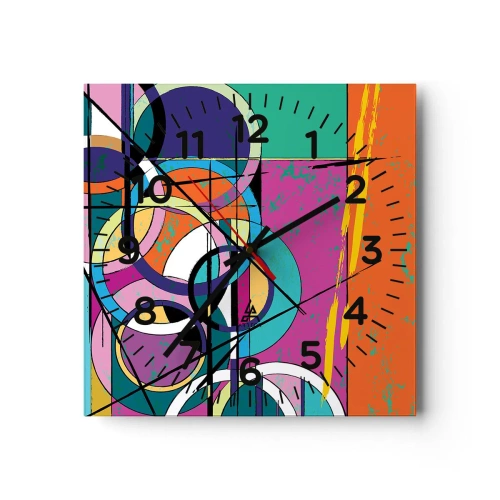 Zegar ścienny - Koło za kołem - 40x40 cm