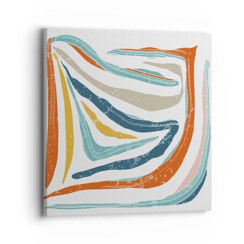 Obraz na płótnie - Abstrakcja przyjaźnie uśmiechnięta - 40x40 cm