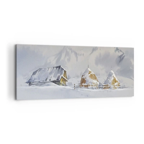 Obraz na płótnie - W śnieżnej kotlinie - 100x40 cm