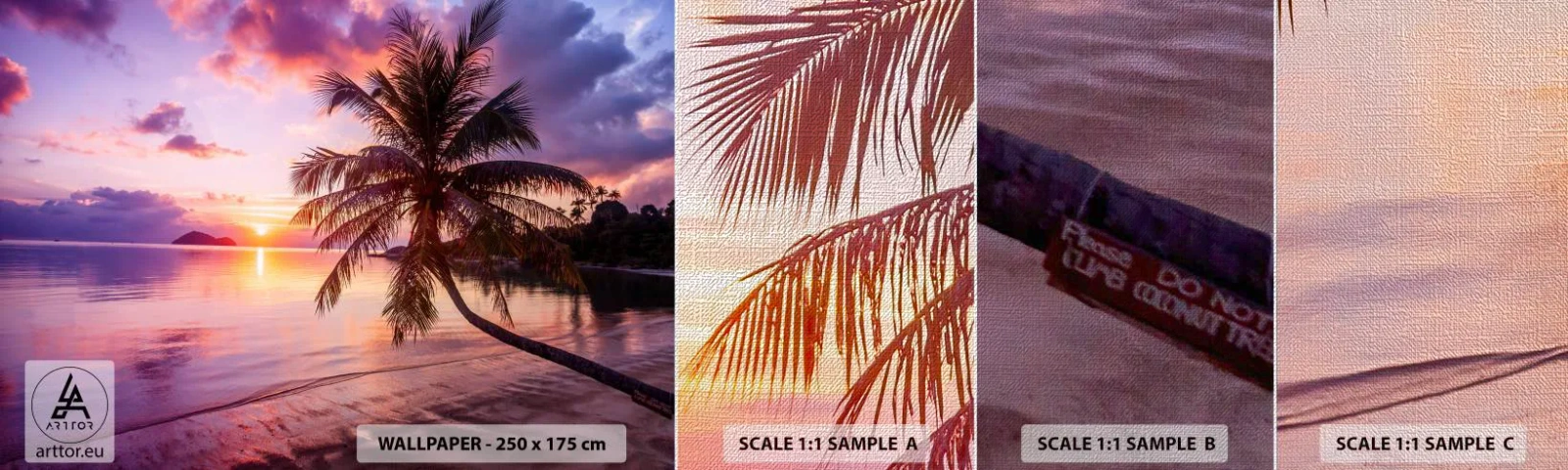 Fototapeta Próbka Premium Canvas - Błogość aż po horyzont - Krajobraz, Palma Kokosowa, Morze - 100x30 cm