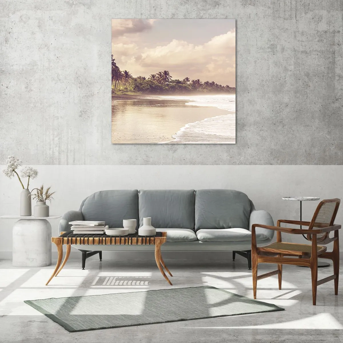 Obraz na szkle - Pieszczota fal - 30x30 cm