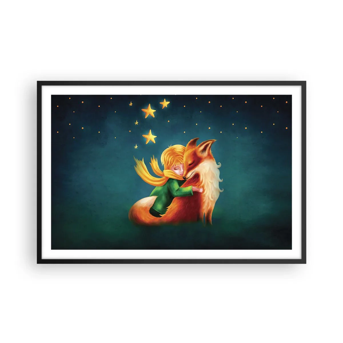 Plakat w czarnej ramie - Mały Książę - 91x61 cm