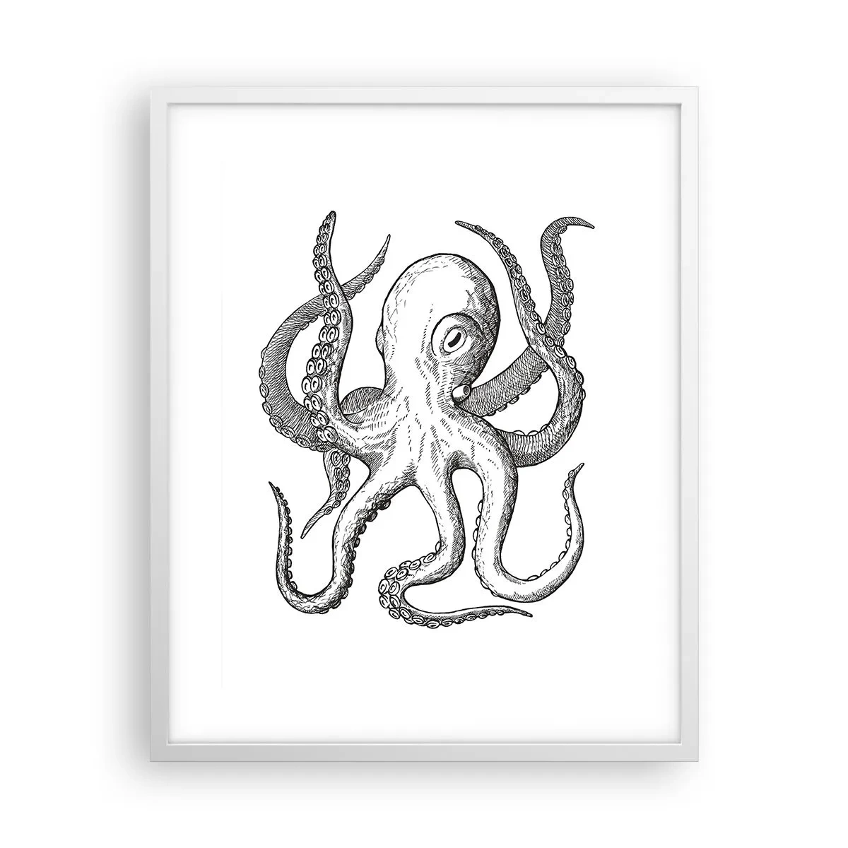 Plakat w białej ramie - Tańcząca z falami - 40x50 cm