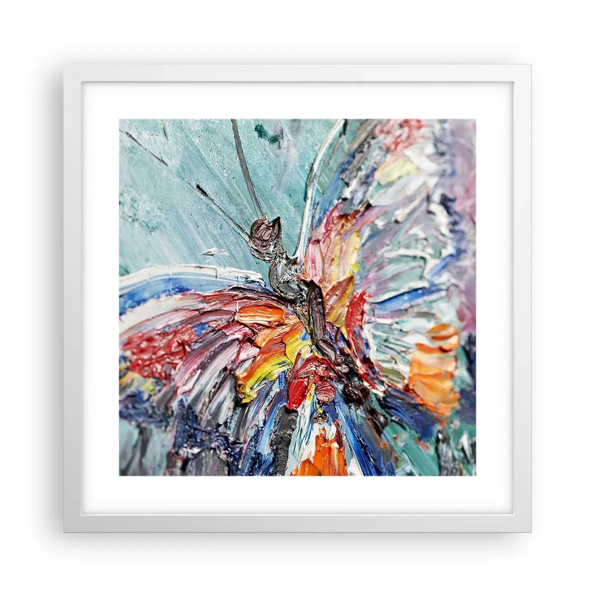 Plakat w białej ramie - Pomalowany przez naturę - 40x40 cm