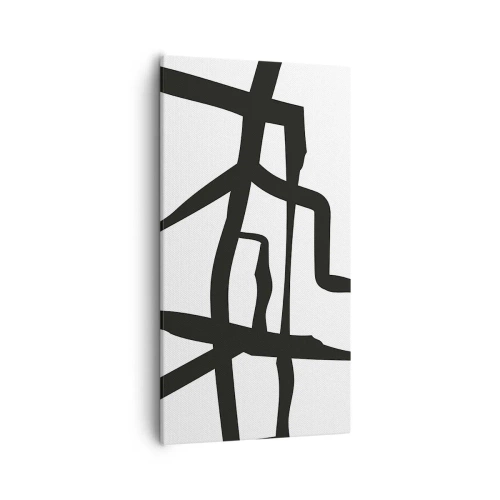 Obraz na płótnie - Czarno-biała konstrukcja - 55x100 cm