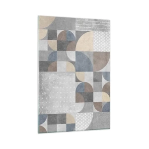 Obraz na szkle - Geometryczny wzór w pastelowych odcieniach - 80x120cm - Ceramiczna fantazja - Nowoczesna dekoracja ścienna do salonu i sypialni ARTTOR