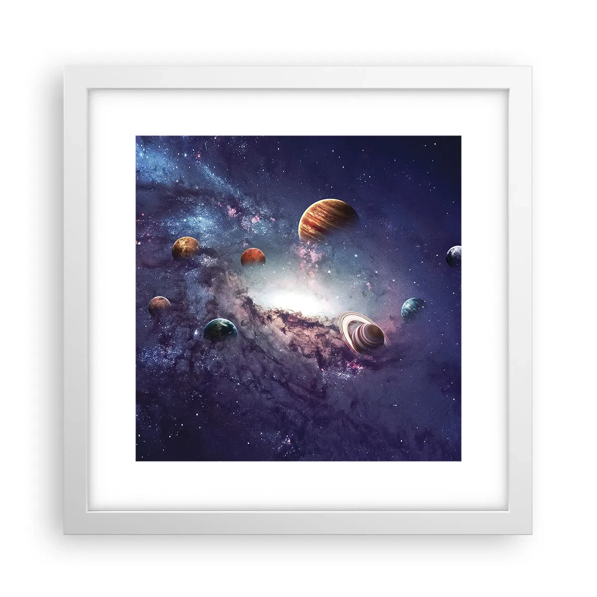 Plakat w białej ramie - Układ słoneczno-taneczny - 30x30 cm