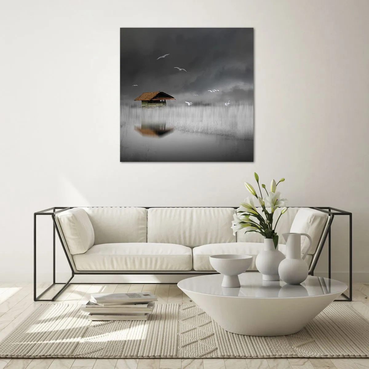 Obraz na szkle - Schronienie przed deszczem - 50x50 cm