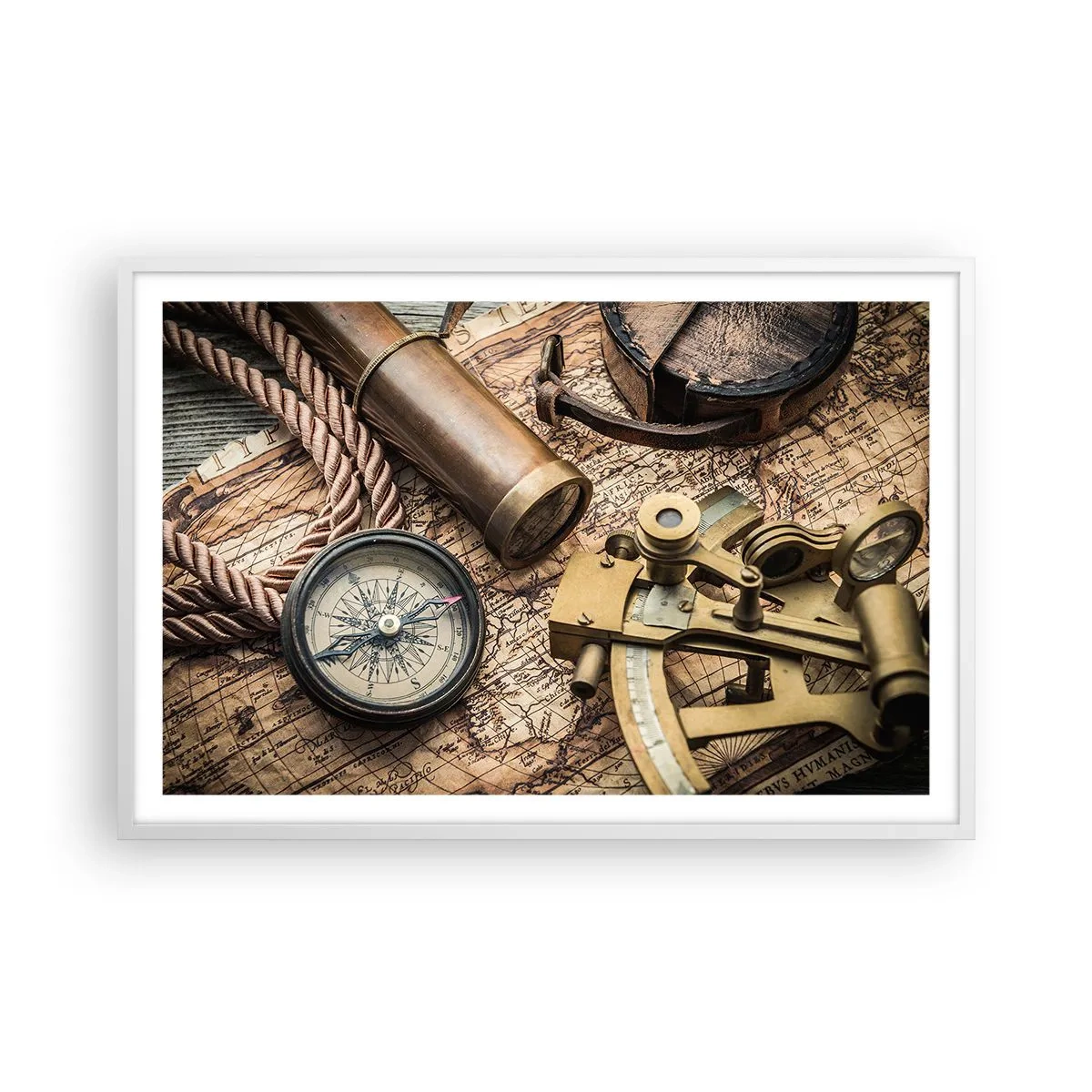 Plakat w białej ramie - Wyznacz kurs - 91x61 cm