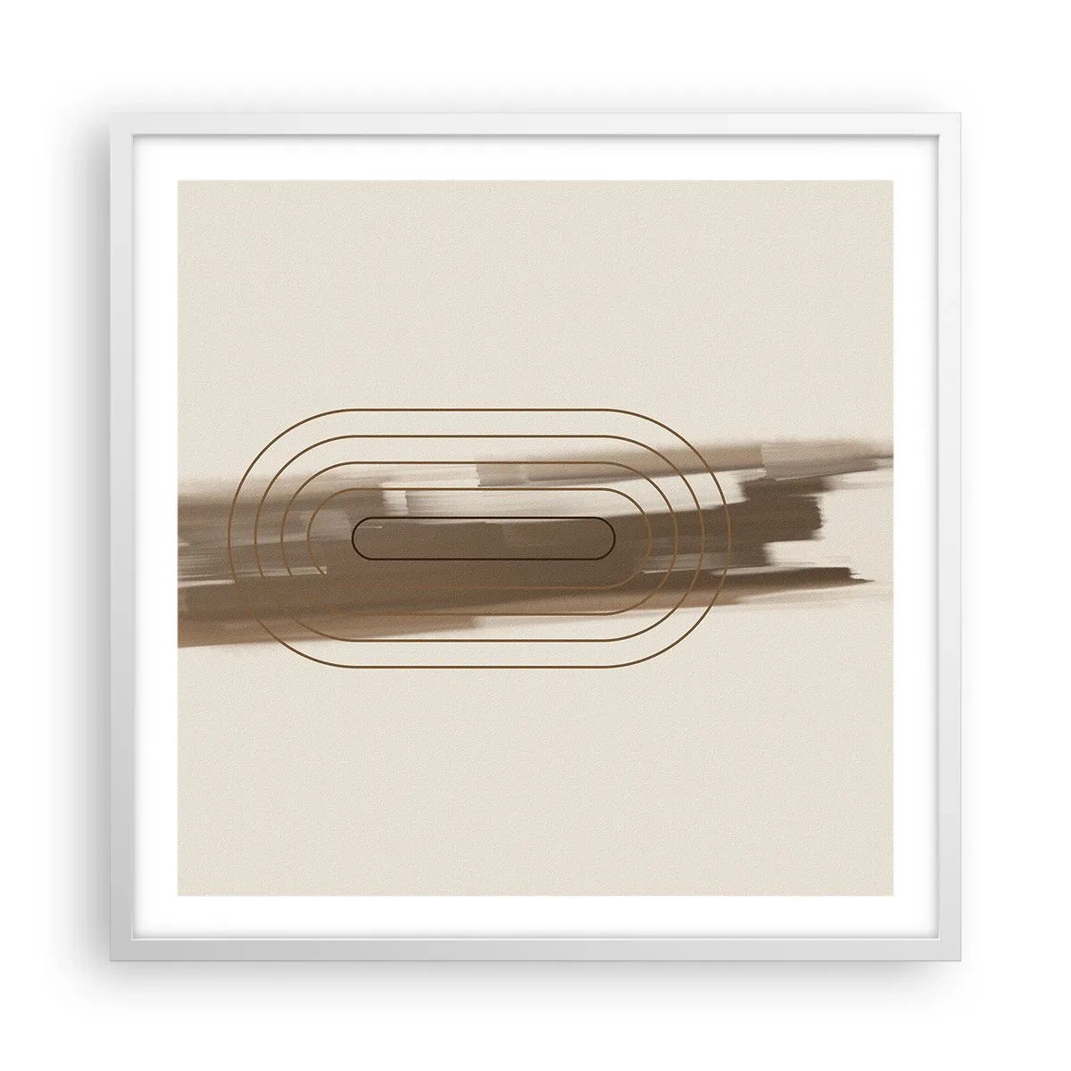 Plakat w białej ramie - Powiew szarości - 60x60 cm