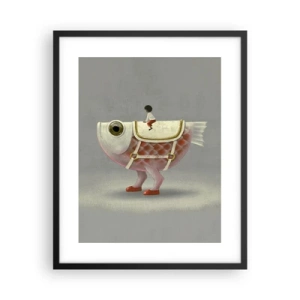 Plakat w czarnej ramie - Ryboński jeździec - 40x50 cm