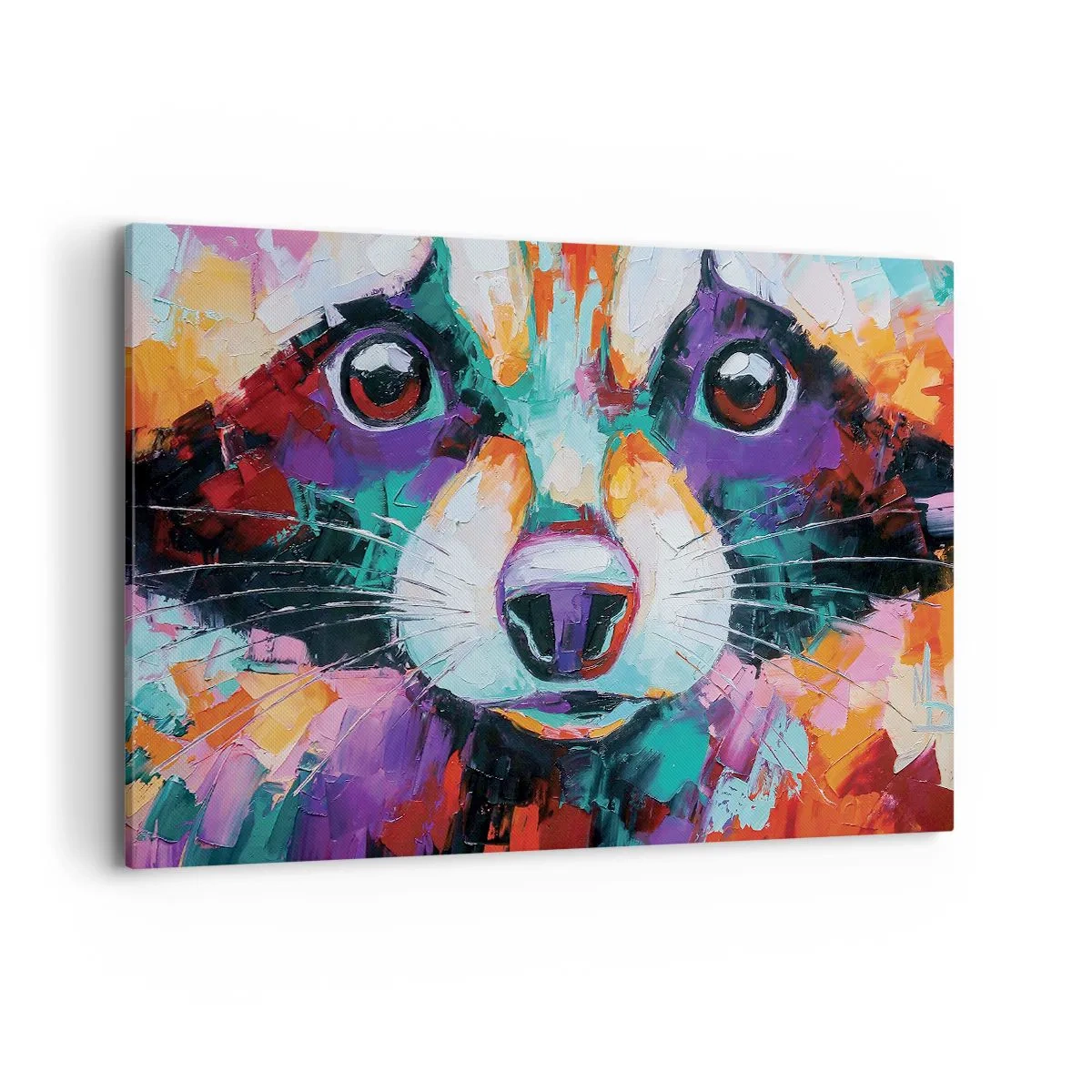 Obraz na płótnie - Kolorowy portret szopa w stylu malarstwa ekspresyjnego - 120x80cm - Tylko dobre emocje - Nowoczesna dekoracja ścienna do salonu, kuchni i sypialni ARTTOR