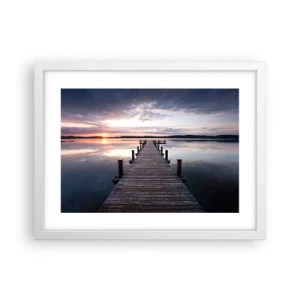 Plakat w białej ramie - Cicha granica dnia i nocy - 40x30 cm