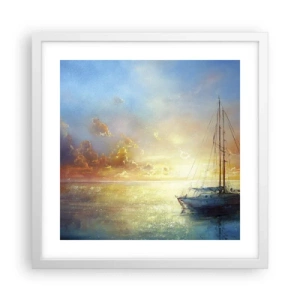 Plakat w białej ramie - W złotej zatoce - 40x40 cm
