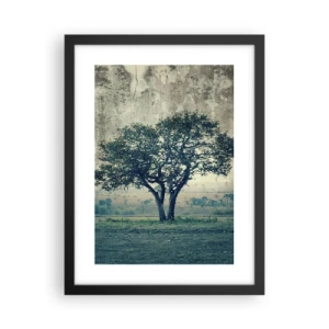 Plakat w czarnej ramie - Jabłoń na błękitnym błoniu? - 30x40 cm