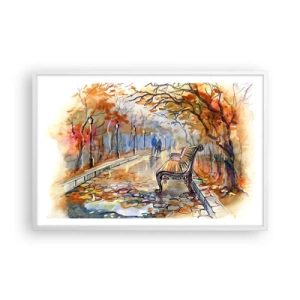 Plakat w białej ramie - Razem powędrować w jesień - 91x61 cm