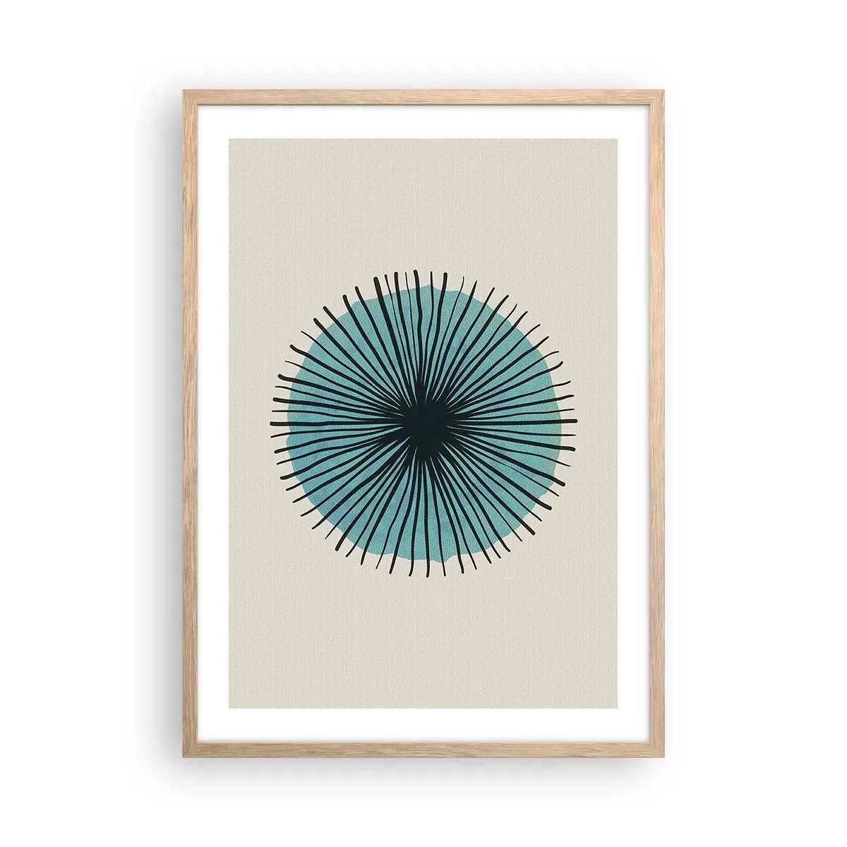 Plakat w ramie jasny dąb - Promieniście na błękicie - 50x70 cm