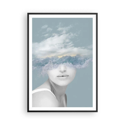 Plakat w czarnej ramie - Z głową w chmurach - 70x100 cm