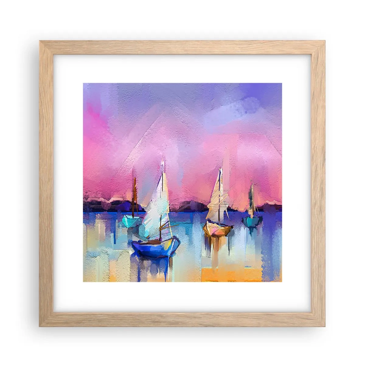 Plakat w ramie jasny dąb - Kierunek: szerokie wody - 30x30 cm