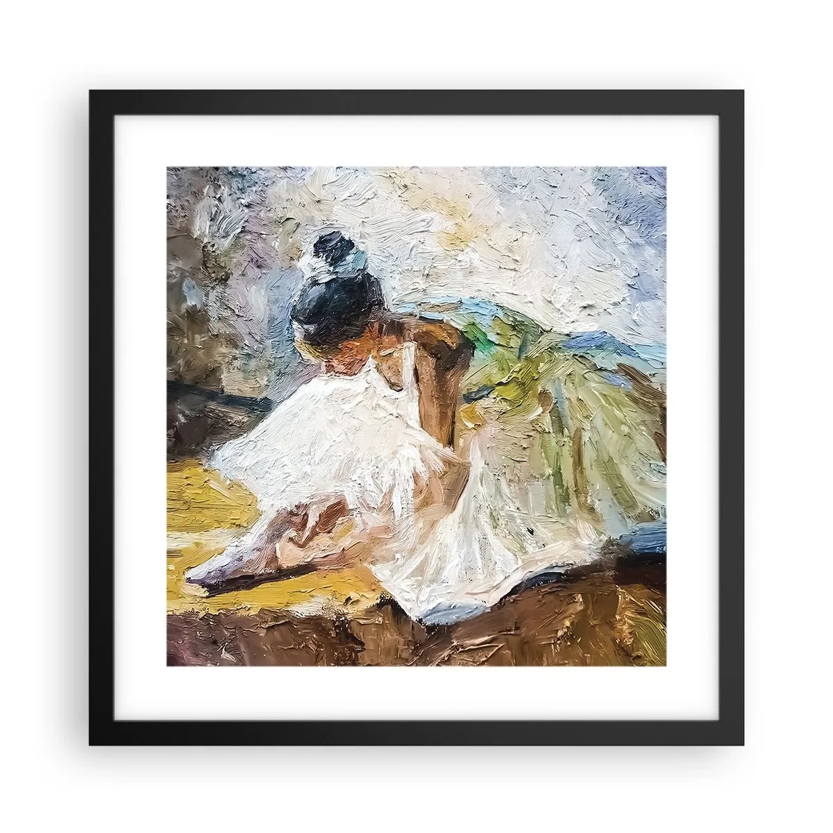 Plakat w czarnej ramie - Z obrazu Degasa - 40x40 cm