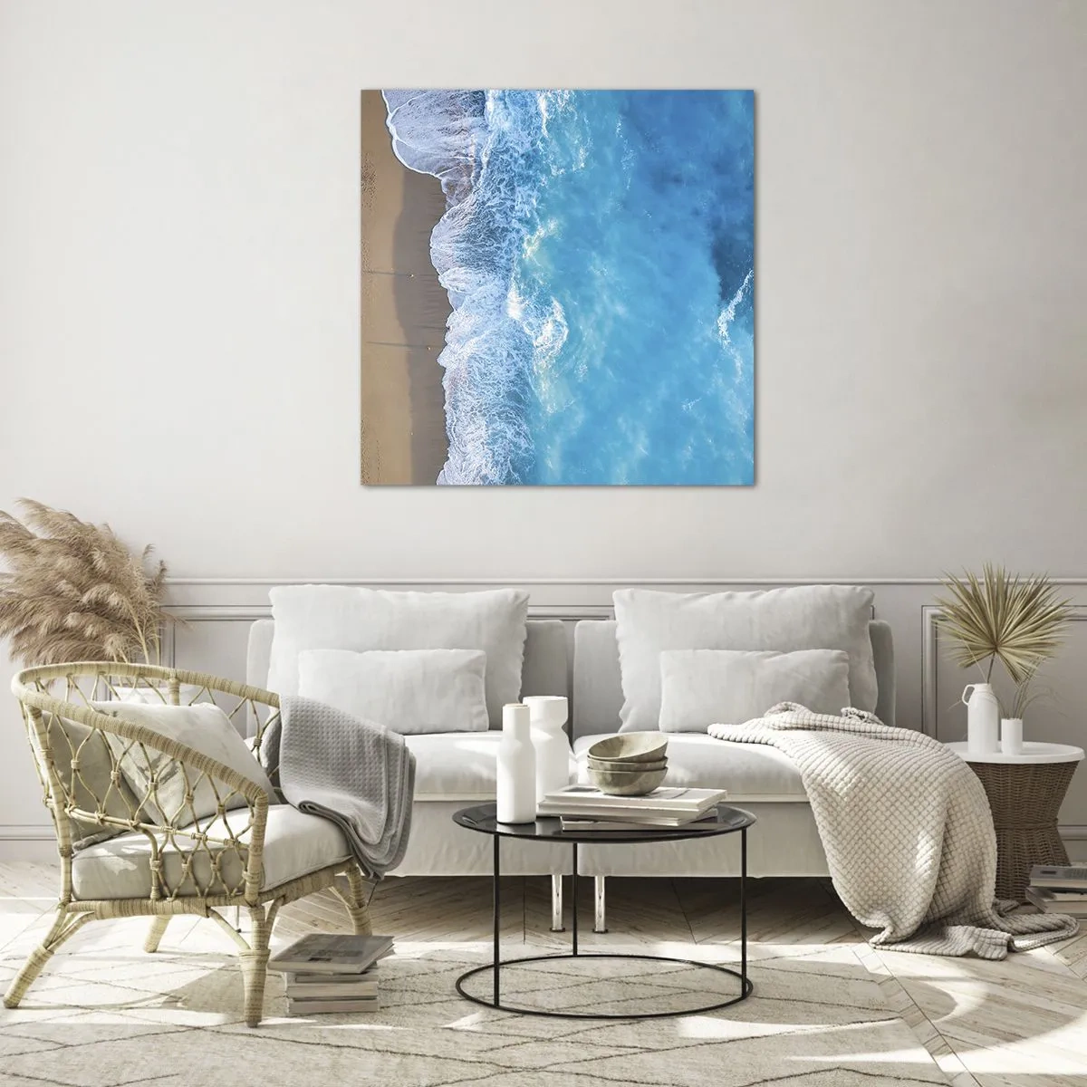 Obraz na szkle - Siła błękitu - 30x30 cm