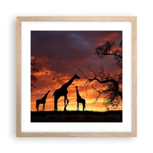 Plakat w ramie jasny dąb - Mała kolacja w gronie najbliższych - 40x40 cm