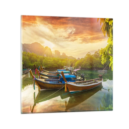 Obraz na szkle - Przed pracowitym dniem - 30x30 cm