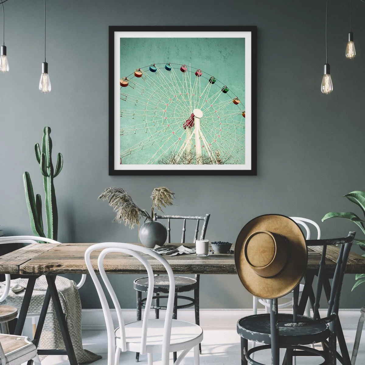 Plakat w czarnej ramie - Zapraszamy do zabawy - 60x60 cm